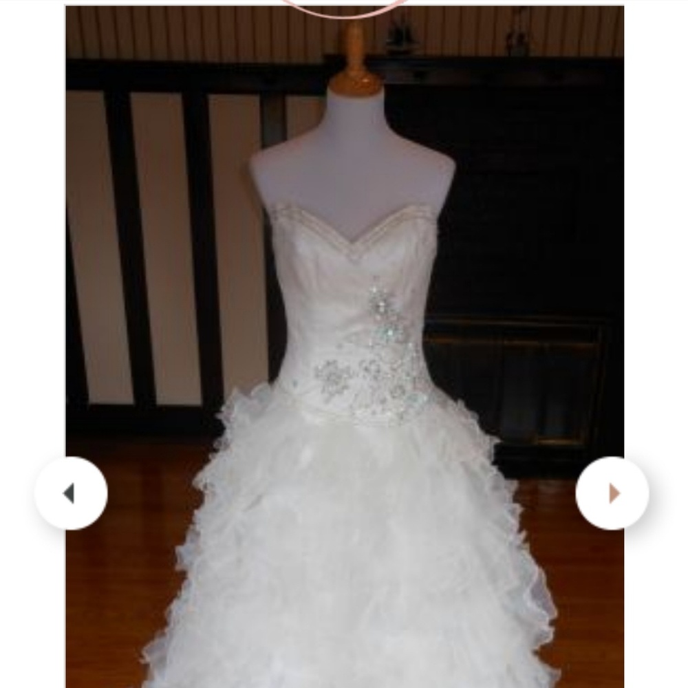 Justin Alexander beaded ruffles wedding dres